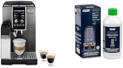De'Longhi DLSC 500 ECAM380.95.TB Milchaufschäumer, 1450 W, Milchschäumer, Touch-Bedienung, Schwarz, One-Touch-Cappuccino, 24 Rezepten, 3,5 Zoll