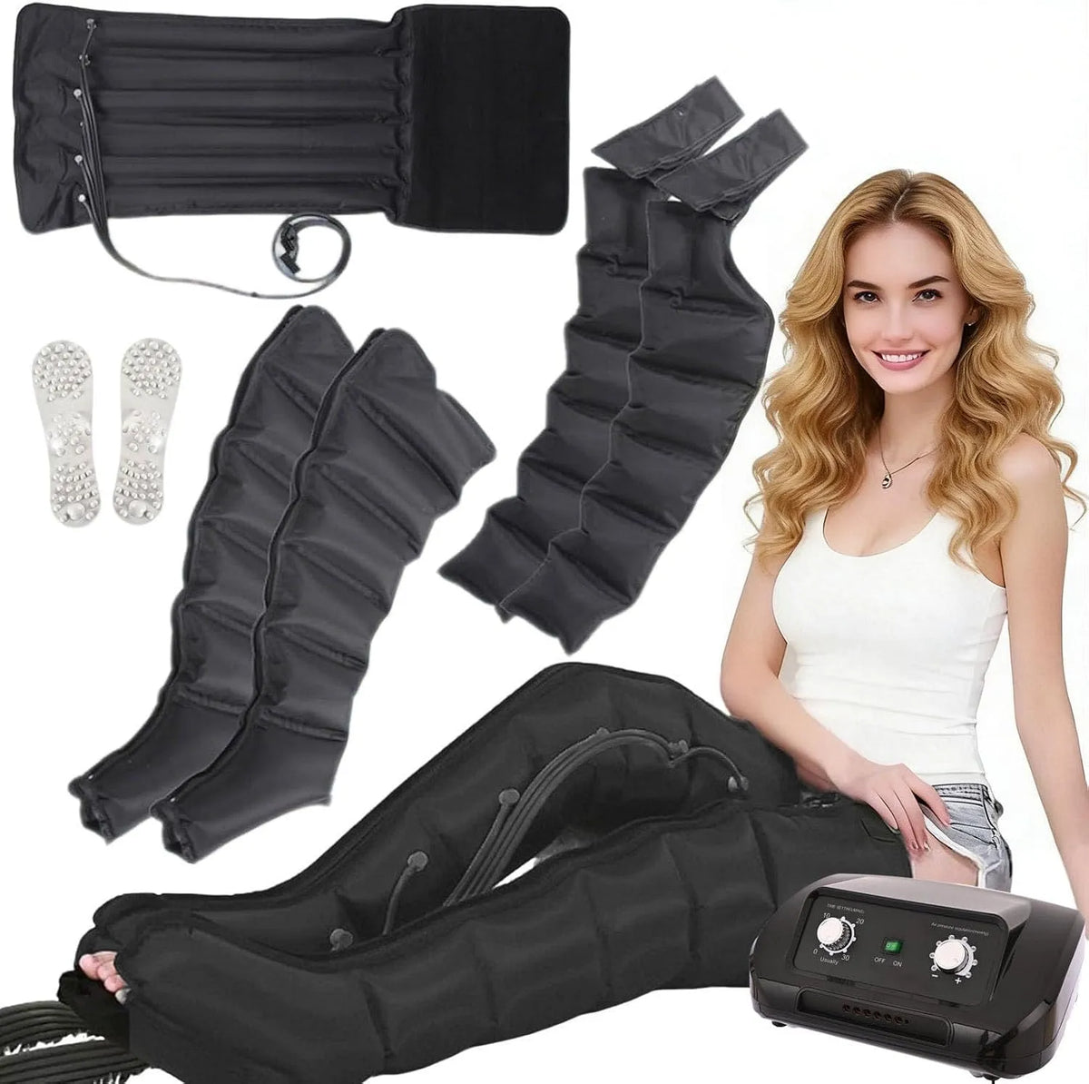 Legs+2 arms+1 Lymphdrainage Gerät, Kompressions-Beinmassagegerät, Grau