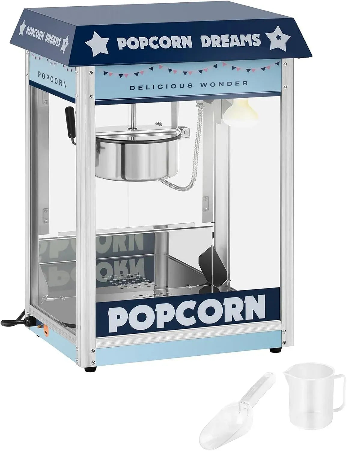 W 5 Popcornmaschine, Popcornautomat, Popcornmaker, 1.500 W, 5 kg, Gastronomie, Blau