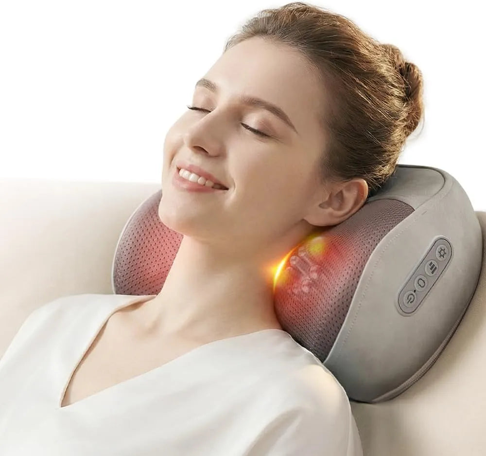 Knoten-3D-Shiatsu-Massagegerät, Schultermassagegerät, tragbar, 3D-Optik, Wärmefunktion, kabellos, für 12-15 Anwendungen