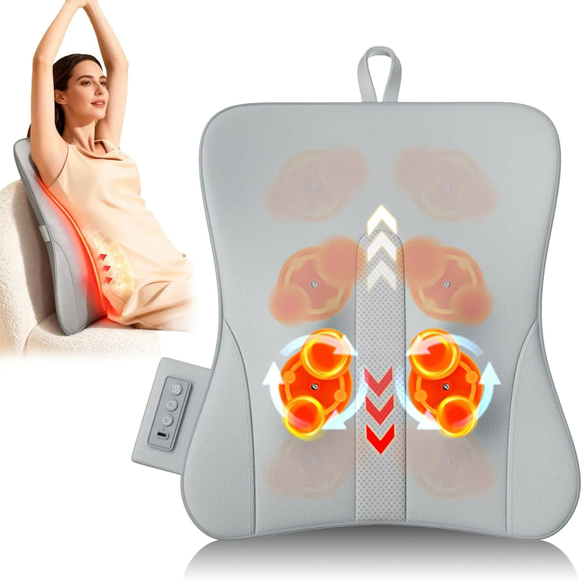 Massagegerät, Wärmefunktion, für Schmerzlinderung & Tiefengewebe 4D Kneten