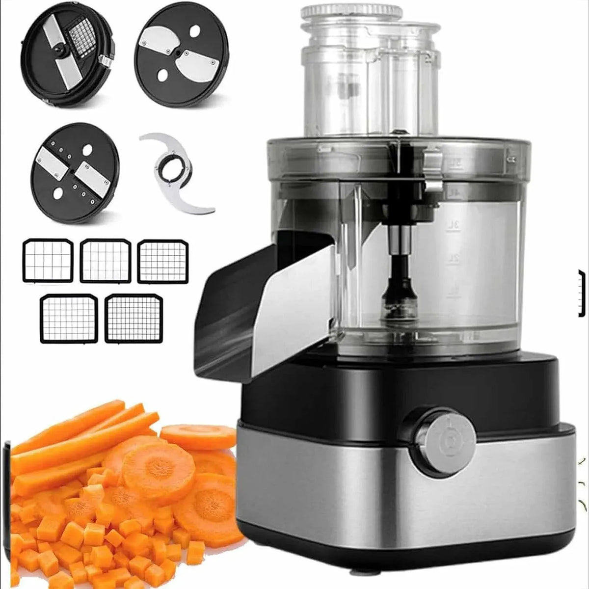 Küchenmaschine, 5 L, 600 W, Schwarz, 600W Food Processor Chopper, 2 Geschwindigkeiten