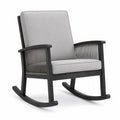 Gartenschaukelstuhl mit Auflagen Akazienholz Seilgeflecht Polyester grau schwarz taupe 68 x 92 x 96 cm