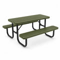 Picknicktisch mit 2 Sitzbänken 150 x 135 x 74 cm HDPE Stahl rechteckig Grün Schwarz