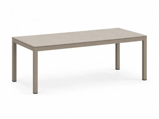 Gartentisch Esstisch rechteckig 180 x 90 x 75 cm Keramikplatte Aluminium Taupe Grau