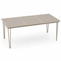 Gartentisch rechteckig 200 x 100 x 74 cm pulverbeschichtetes Aluminium mit Sonnenschirmöffnung Taupe
