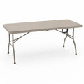 Klapptisch Gartentisch rechteckig 180 x 75 x 74 cm HDPE Stahl Taupe Silberfarben