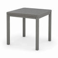 Gartentisch quadratisch 80 x 80 x 74 cm pulverbeschichtetes Aluminium Lamellentischplatte Grau Schwarz