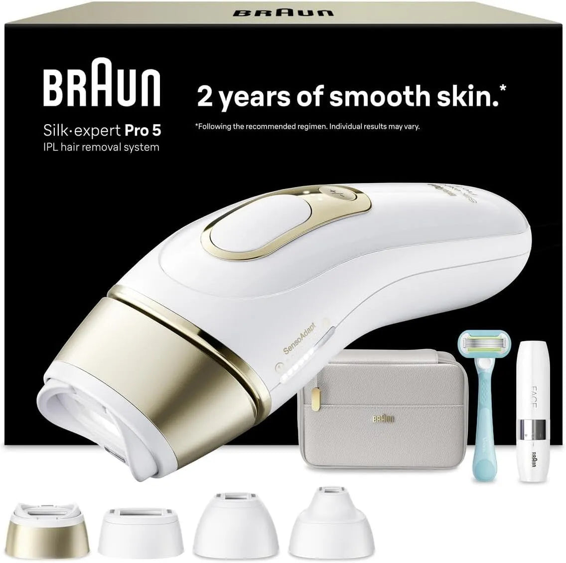 Braun PL5412 Mini-Gesichtshaarentferner, Epilierer, IPL-Haarentfernungsgerät, für Damen zu Hause