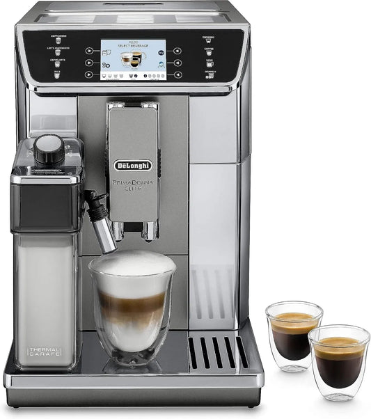 De'Longhi ECAM 656 656.55.MS Milchaufschäumer, Milchschäumer, Touch-Bedienung, App, Edelstahl, Silber, Cappuccino & Espresso, Edelstahlfront