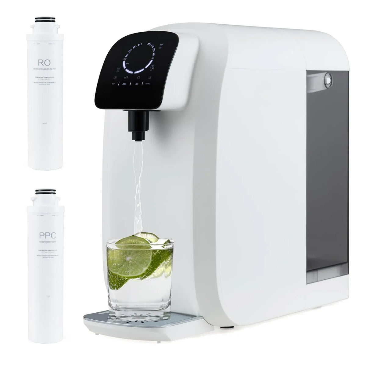 RELAX4LIFE 5-stufige Osmoseanlage, Wasserfilter, Auftisch, Trinkwasserfiltersystem, Weiß, für Küche & Büro
