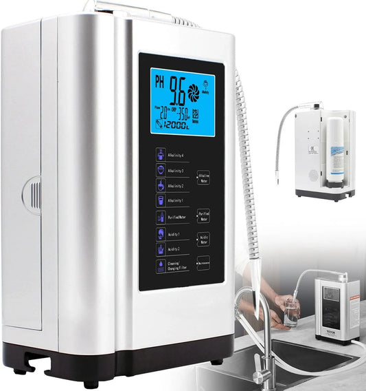PH3.5-10.5 Wasserstoffgenerator-Maschinenreiniger, Zoll-LCD-Heimfilter, LCD-Display, Weiß, für alkalisches saures Trinkwasser, Alkalischer, 3,8 Zoll