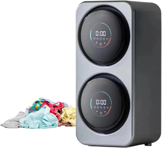 Waschmaschine S4Desktopmodel-Gray, 3,5 L, Touch-Bedienung, Grau, 2×3,5l Trommelwascher-Trockner, Smart-Touch-Panel