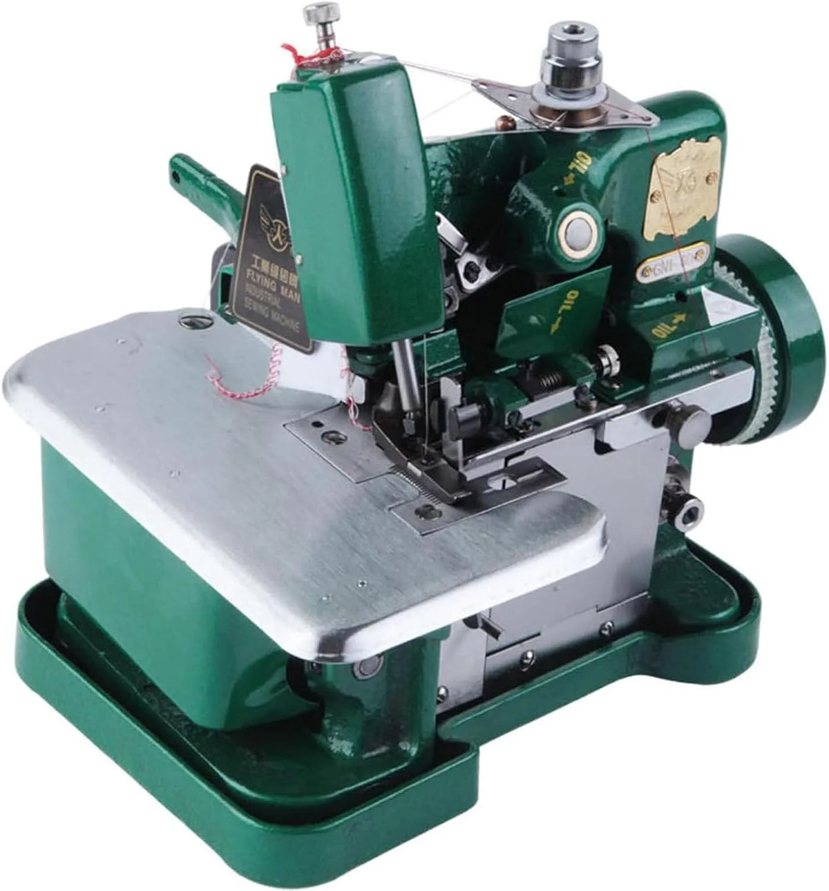 Overlock Maschine, Nähmaschine, elektrische Nähmaschine, tragbar, Grün, für Strapazierfähiges Gewebe Green
