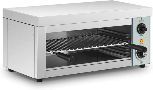 Auffangbehälter, Überbackgerät, Grill, 2000 W, 50 bis 250 °C, 230 V, Timer, Thermostat, Gastronomie, Edelstahl