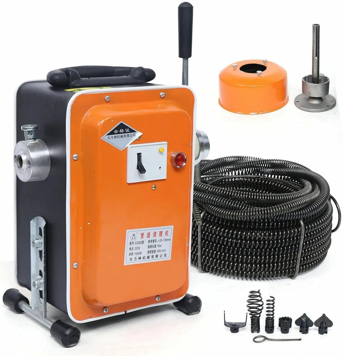 MBUYI 750W Rohrreinigungsmaschine, 750 W, 110 mm, für Ø20-110mm Rohrleitungen