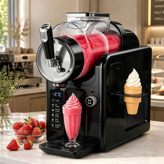 Slushie Maker, Slush-EIS-Maschine, Eismaschine, Speiseeismaschine, Slush-Eisbereiter, 2 L, Touch-Bedienung, 5 Programmen, Schwarz, für Zuhause