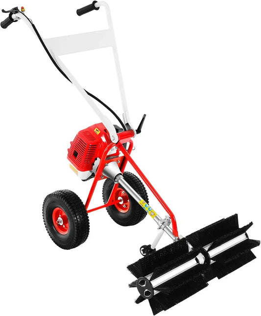 43cc 2-Takt Benzin-Kehrmaschine, Laubkehrmaschine, Unkrautentferner, Motor, Kehrgerät, Bodenkehrmaschine, 60cm, 60 cm, 1.7 PS
