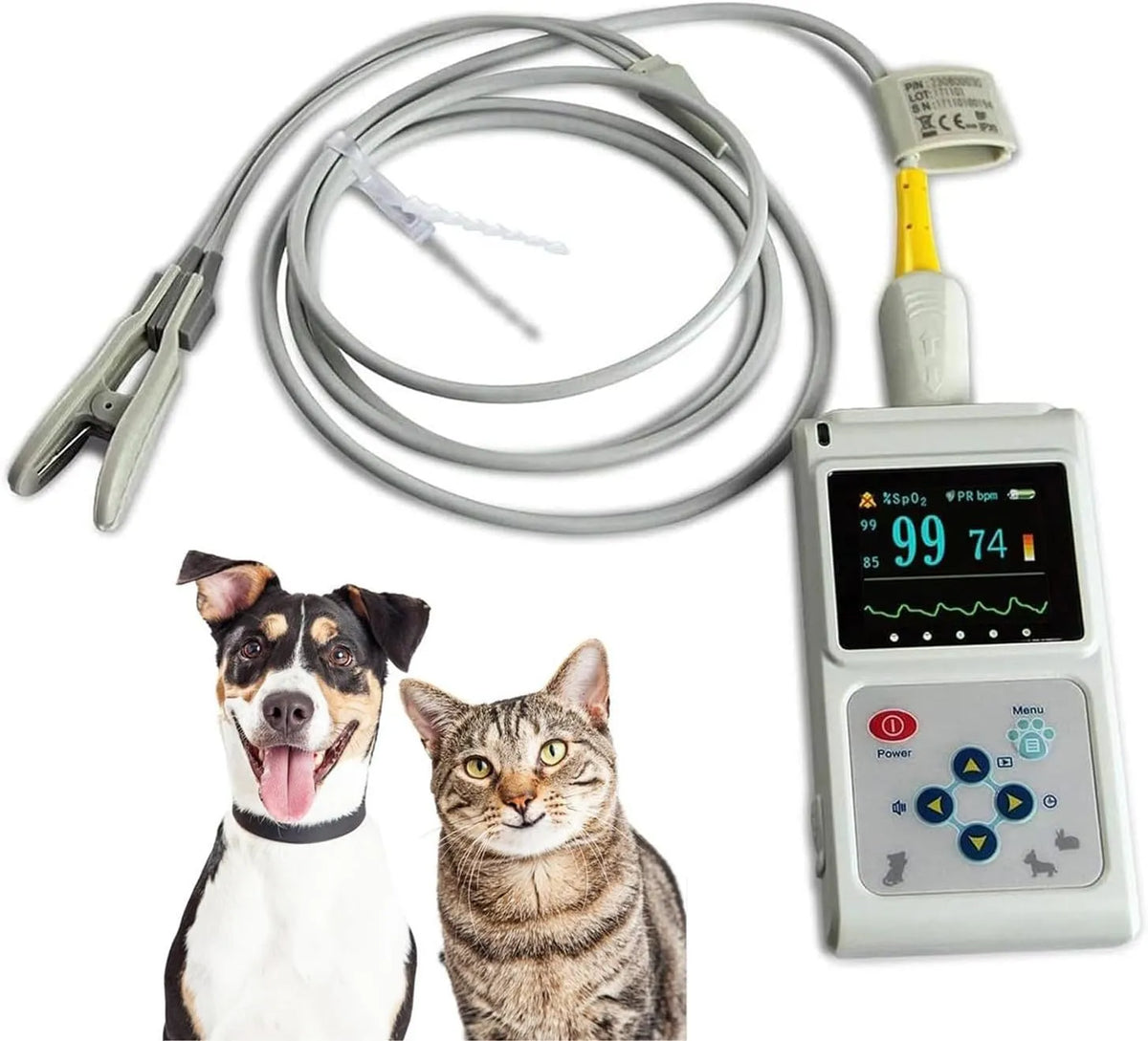 Veterinär-Blutdruckmessgerät, Pulsfrequenzmessgerät, tragbar, LCD-Display, für Katzen/Hunde, BLUEZY, 1,8 Zoll