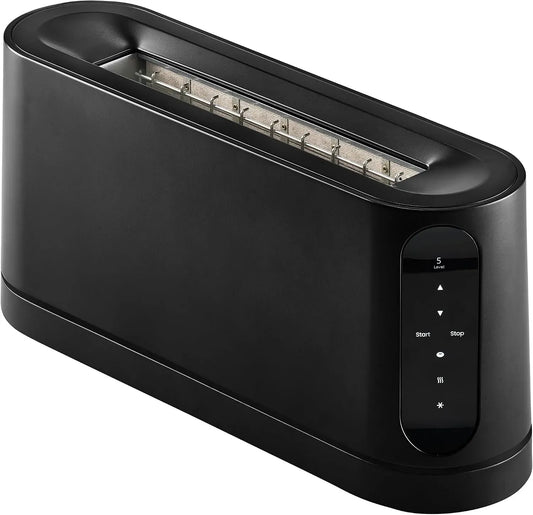 Toaster, Auftaufunktion, Schwarz, 7 Bräunungsstufen
