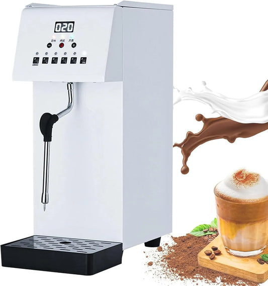 Milchaufschäumer, Milchschäumer, 360° Drehbarer Einzelauslass, GeträNkeerhitzer Mit Led-Anzeige, Cappuccino