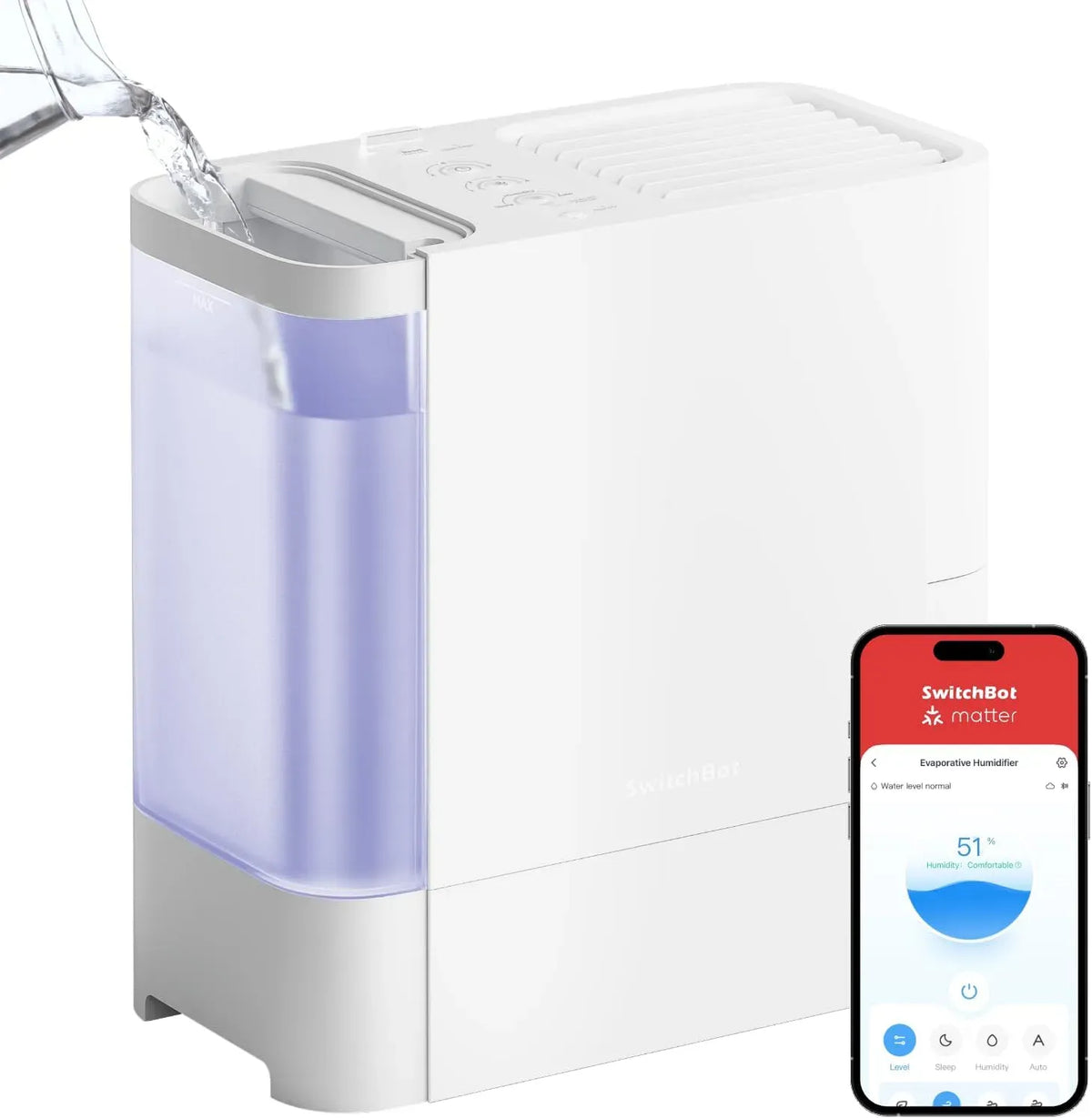 Google Verdunstungsluftbefeuchter, Baby-Luftbefeuchter, Filter, 750 ml/h, leise, Google Assistant, Alexa und Siri, 4,5 L