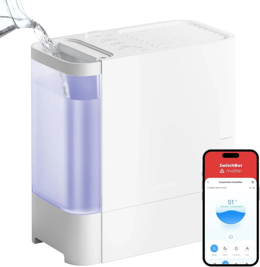 Google Verdunstungsluftbefeuchter, Baby-Luftbefeuchter, Filter, 750 ml/h, leise, Google Assistant, Alexa und Siri, 4,5 L