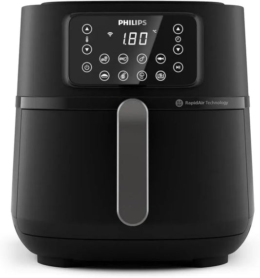 Philips 16-in-1 HD9285/90 Heißluftfritteuse, 7,2 L, WLAN, IPS-Panel, 90% weniger Fett mit Rapid Air Technologie, Rezepte-App, WiFi verbunden, 1,4 kg