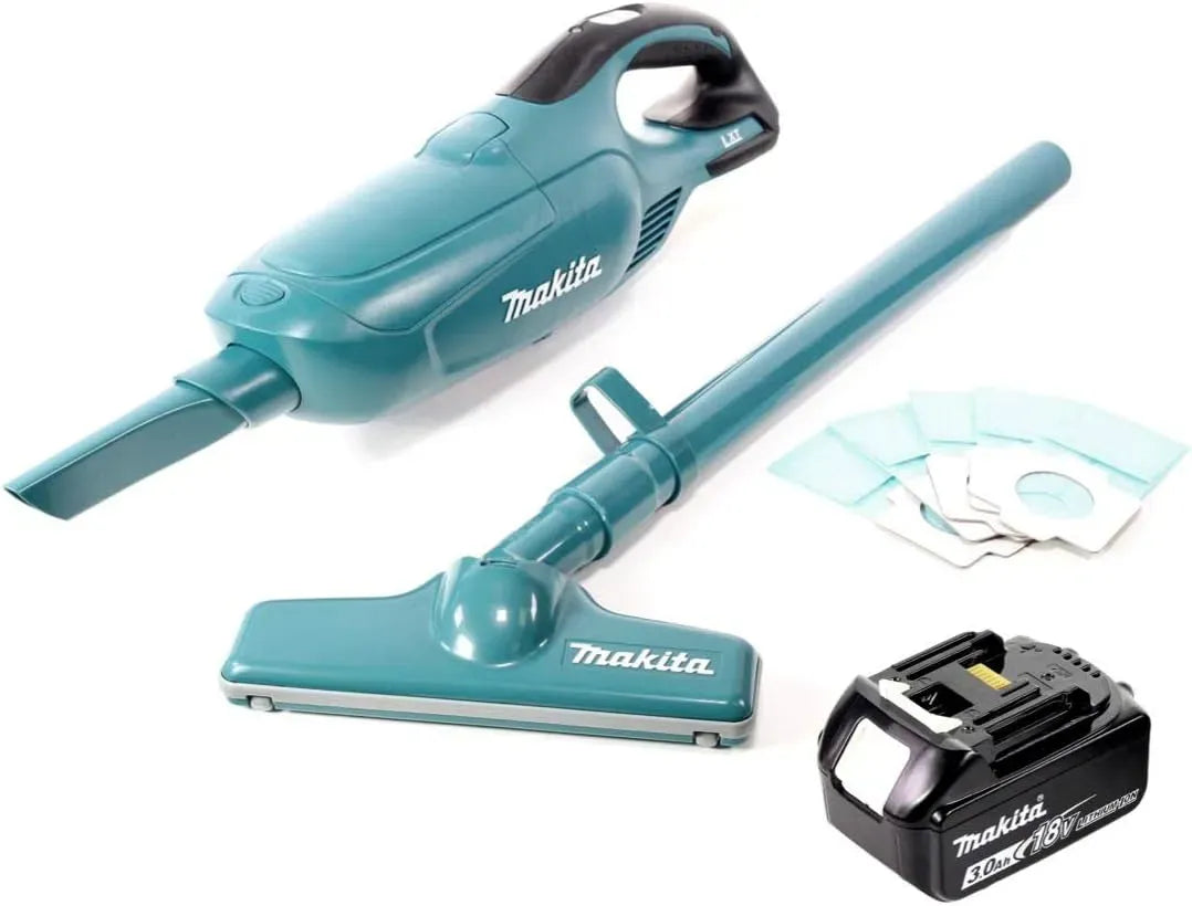 Makita DCL 182 Staubsauger, 18 V, elektrisches Staubsauggerät, F1 Akku Staubsauger 18 V + 1x Akku 3,0 Ah