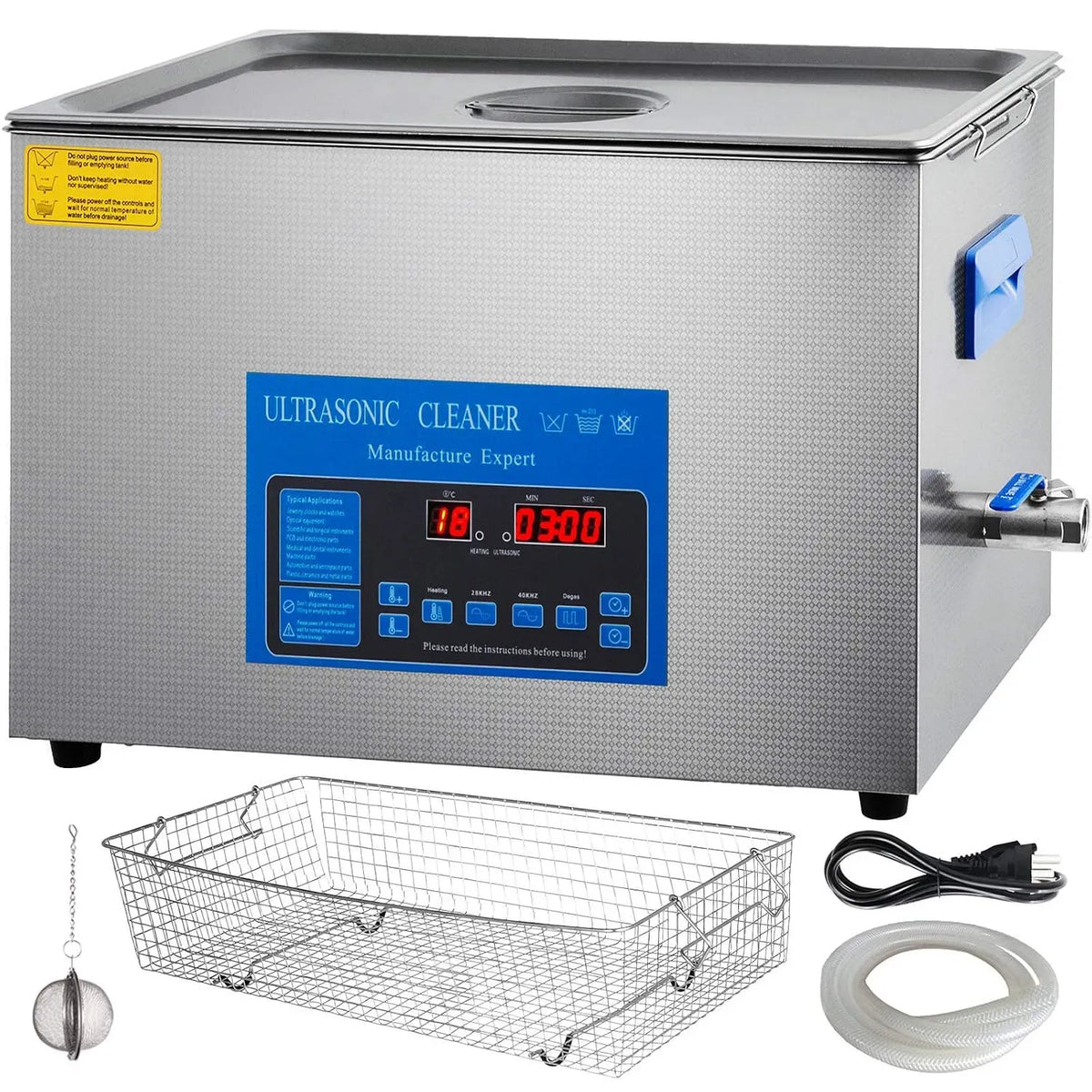 VEVOR Doppelfrequenz-Ultraschallreiniger, Reinigungsgerät, Heizung, Ultraschallreinigungsgerät, 22 L, Wärmefunktion, für Schmuckteile Schmuck