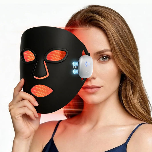 Yoga & Schlaf, Rotlichtmaske für Gesicht, für ideal für Zuhause, wiederaufladbare Infrarot-Lichtmaske mit 3 benutzerdefinierten Modi