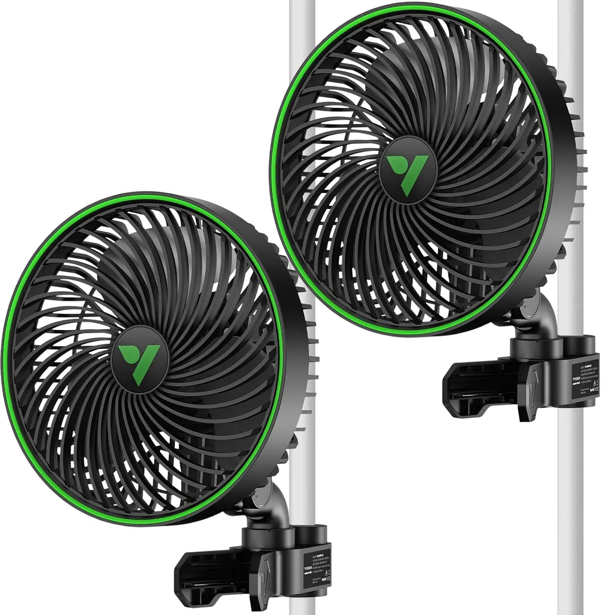 Ventilator, VIVOSUN, Ventilator zur Luftzirkulation, 150 mm, E6 150mm Grow Ventilator Oszillierend Klemmventilator 10 Stufen