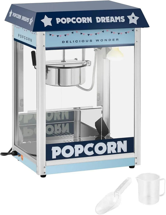 W 5 Popcornmaschine, Popcornautomat, Popcornmaker, 1.500 W, 5 kg, Gastronomie, Blau