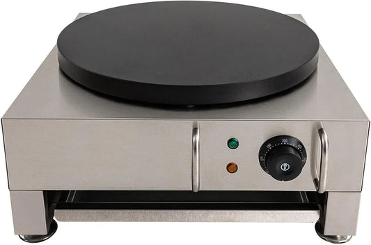 Pfannkuchen Maschine, Crepes Maker, Crepespfanne, Crêpepfanne, 50 bis 300 °C, 2,8 kw, Antihaftbeschichtung, Edelstahl, Holz