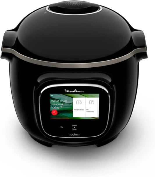 Moulinex Multicooker, elektrischer Multikocher, Touch-Bedienung, WLAN, Schwarz