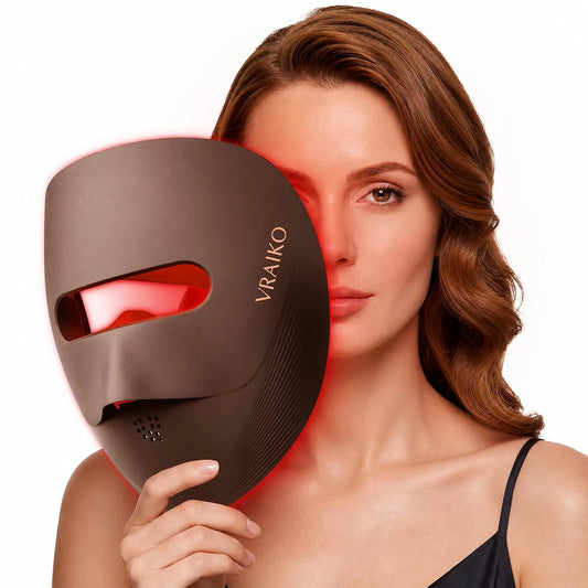 Braun 3D Airflow Design & Light-Lock für Ultra-komfortables Gesichts-Spa, Premium Beauty Geschenke für Frauen Männer, VRAIKO 9D LED Gesichtsmaske