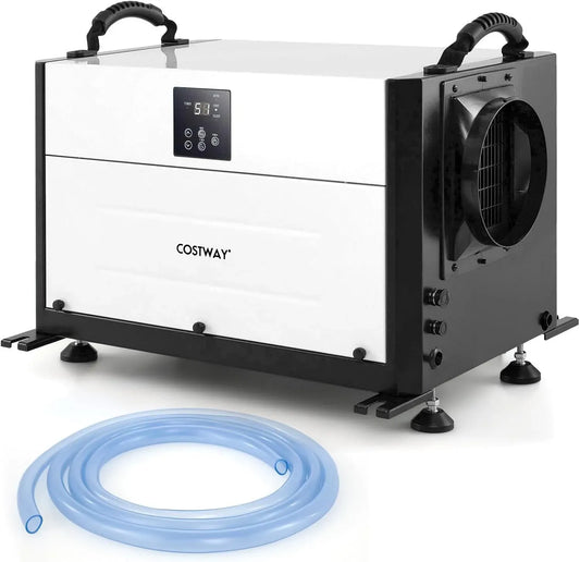 Wäschetrockner, COSTWAY 24H 2in1, freistehend, Timer, Weiß, Luftentfeuchter mit 3 Modi & Timer, 27-73 L/Tag