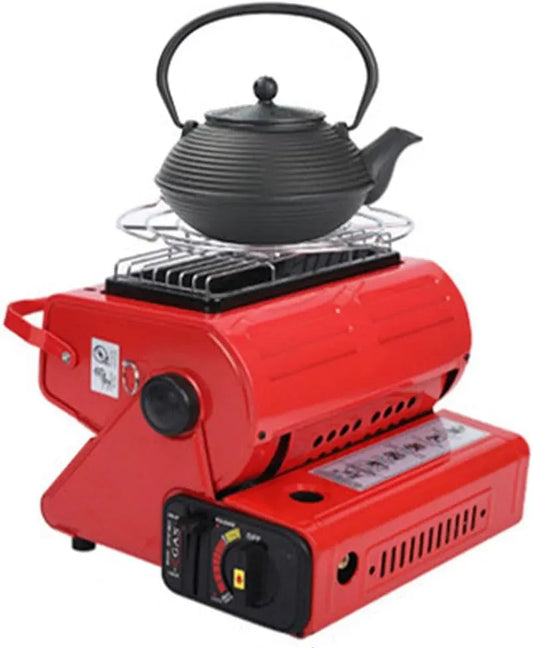 Campingkocher 2-in-1, tragbar, Outdoor, Gasheizung, Wärmefunktion