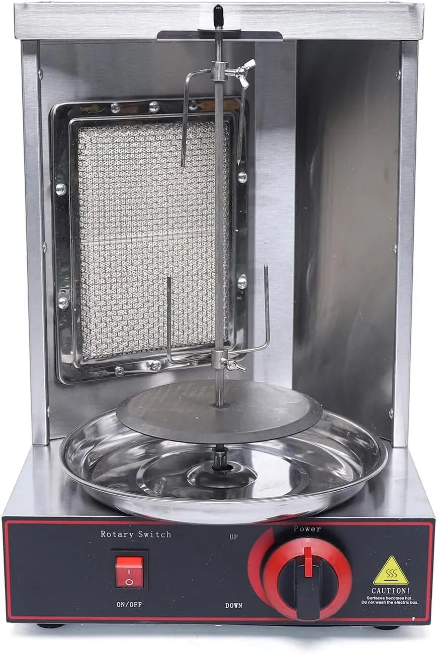 Vertikalgrill, Hähnchengrill, Restaurant, Edelstahl, 360° Drehbare Grill, Gas Dönergrill, Gyrosgrill Dönergrill, Einstellbare Temperatur