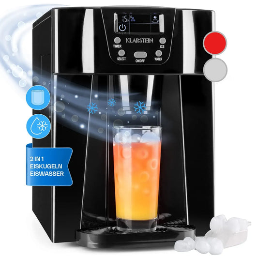 Klarstein Eiswürfelmaschine, 2 L, 2 L Eiswürfelbereiter & Wasserspender