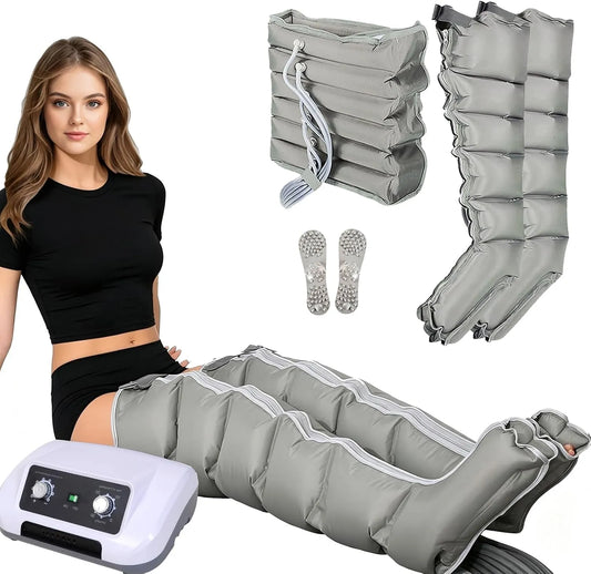 Lymphdrainage Gerät, Luftkompressions-Beinmassagegerät, Pressotherapiegerät für Beine, für Zuhause 6 Luftkammern Pressotherapie