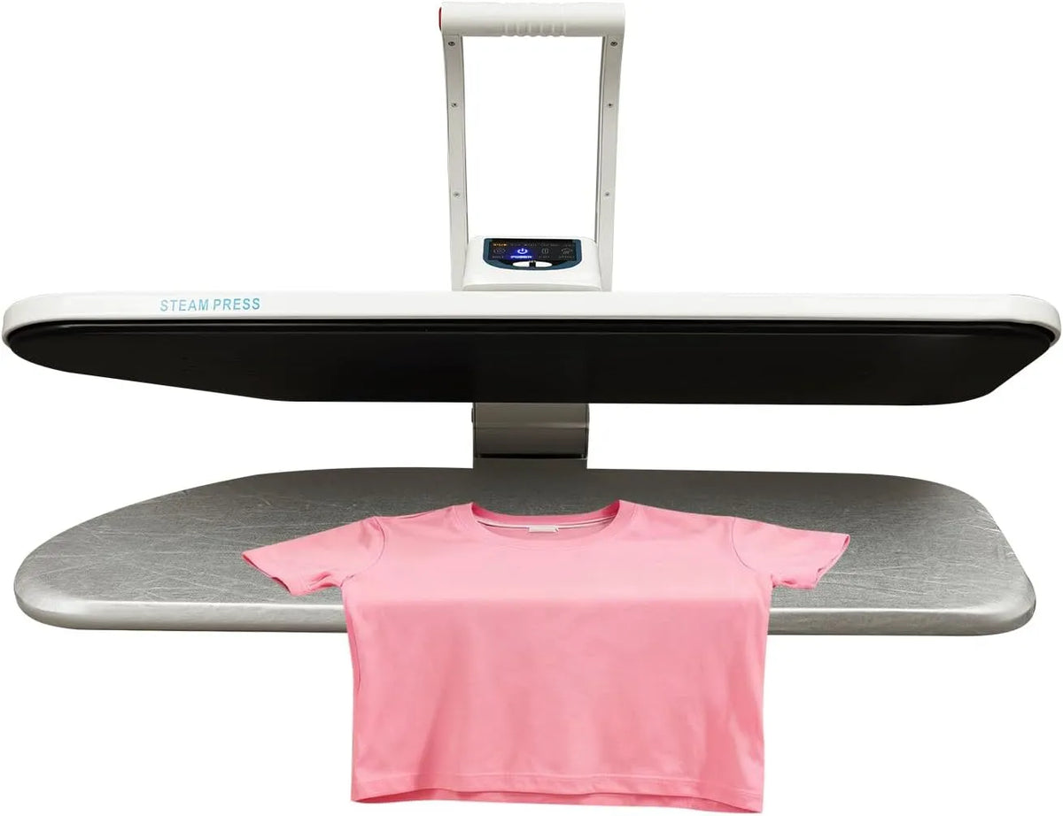 120g/min Schnellaufheizung, Dampfbügelpresse, Bügelmaschine, Bügelautomat, 36 Zoll, 1600 W, 120 g, Touch-Bedienung, LCD-Display, Wärmefunktion, Weiß