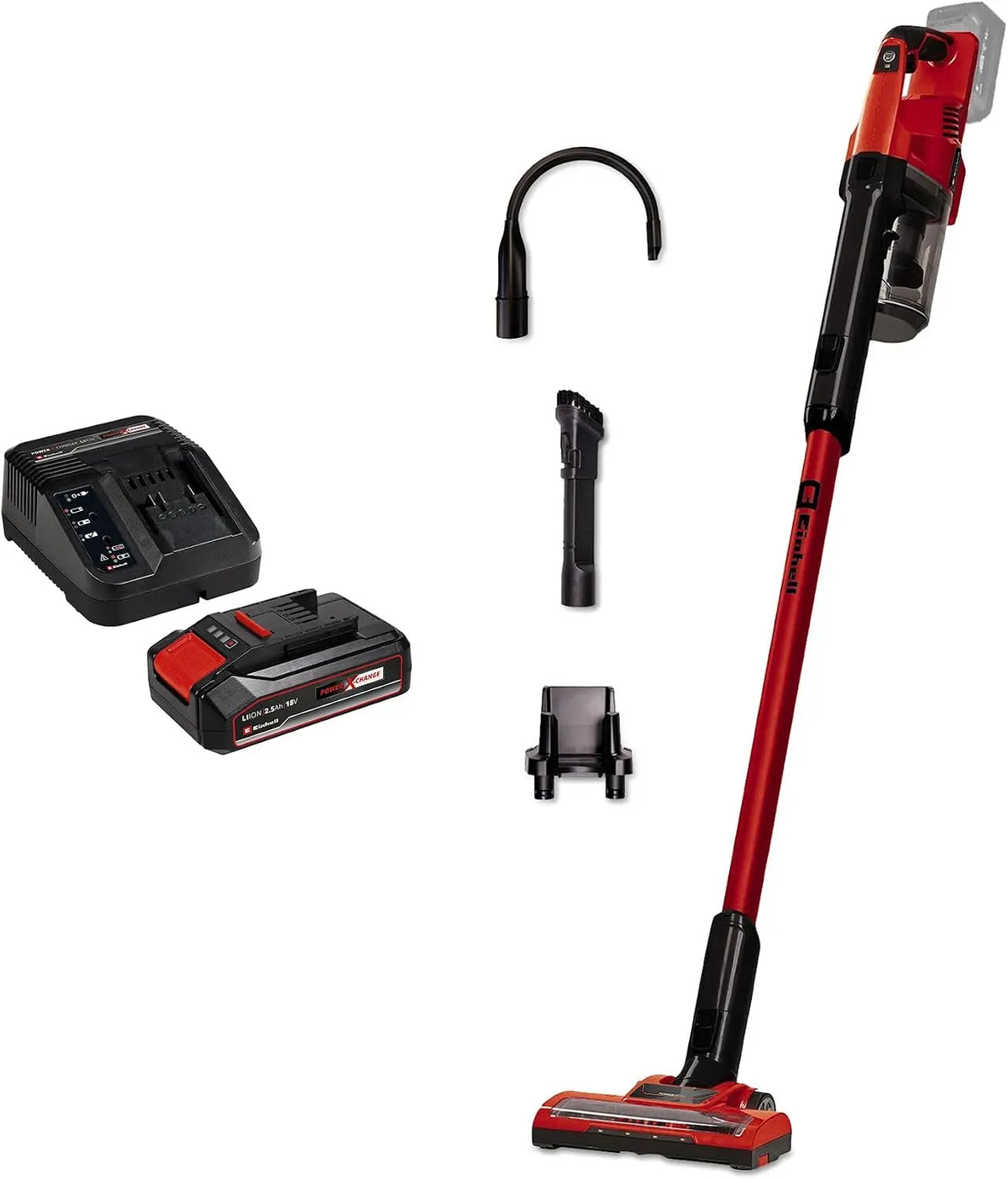 Einhell SV 18 3-fach Staubsauger, 0,6 L, 18 V, 2,5 Ah und Ladegerät, 0,6 L Auffangbehälter