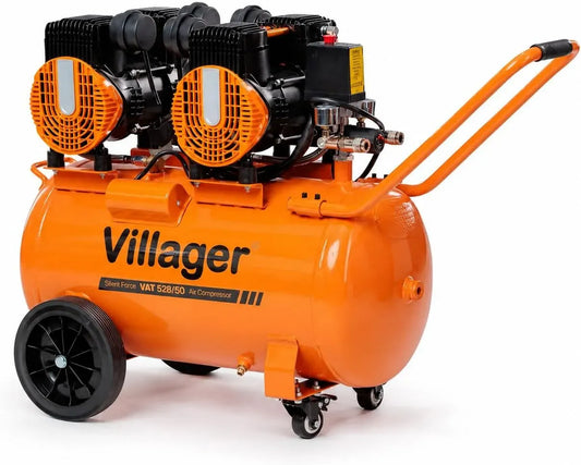 VAT 528 528l/min ölfrei & leise, Leiser Kompressor, Villager Flüsterkompressor SILENT FORCE VAT 528/50 Kolbenkompressor 8 Bar, 528l/min, 50l Tank